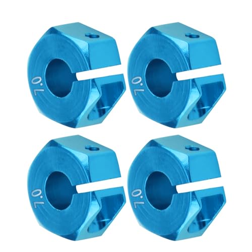 Fockety RC -Auto 12mm Rad Hub Hub Adapter Set Haltbares Upgrade Accessoire Aluminiumlegierung Easy Installation Blue/Gold 4 Pack (7,0 mm blau) von Fockety