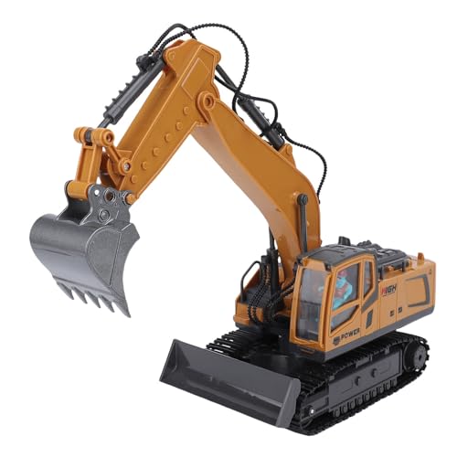 Fockety RC-Bagger, wiederaufladbarer, Ferngesteuerter Bagger aus Metalllegierung mit Kabinenbeleuchtung, simulierter Rauchwagen, Baufahrzeug-Spielzeug, ab 6 Jahren von Fockety