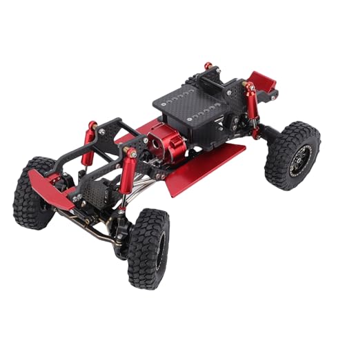 Fockety RC -Chassis -Rahmenkit, Hochfutter Carbon Faserlegierung Crawler Chassis für Ascent 18 1/18 RC Crawler, RC -Auto -Kit mit Modularem Design für Einfache Installation und Upgrade (Schwarz Rot) von Fockety