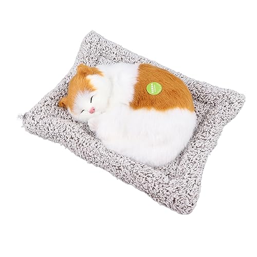 Fockety Simulation Pelzige Schlafende Katze, Figur Realistische Kätzchen, Stofftier Foto Requisiten, Katzensämmer (Gelbe Patch-Katze) von Fockety