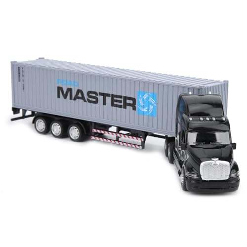 Fockety Simulationslegier -Container -Auto Modell Ziehen Spielzeug mit Leichten Klang Idealen Kindern und Autosammlern Zurück Zurück ((Schwarz + grau)) von Fockety