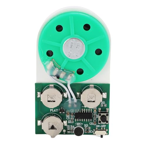 Fockety Soundrekorder Modul, Musik Sprachaufnahme Modul Chip mit Lautsprecher, aufnahmefähiges Sprachmodul kann 4 Minuten Musik für personalisierte Grüße und Weihnachtskarten von Fockety