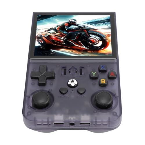Fockety Spielkonsole, tragbare Taschenkonsole mit 3,5-Zoll-IPS-Bildschirm, 4000 mAh, Retro-Handheld-Spielkonsole mit über 60 Emulator-Spielen, Zwei 3D-Sticks, für zu Hause (128GB) von Fockety