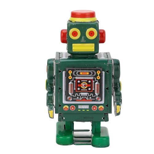 Fockety Vintage Roboter, Aufziehroboter, Partygeschenke, Dekorationen, Osterkörbchenfüllungen, Weihnachtsstrumpffüller, originelles Spielzeug. Klassisches Federspielzeug mit Uhrwerk, für (Green) von Fockety