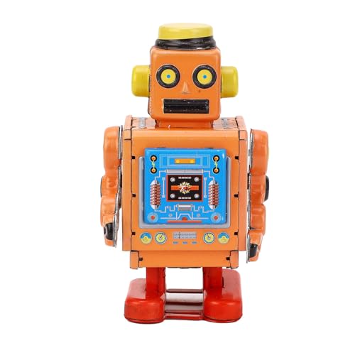 Fockety Vintage Roboter, Aufziehroboter, Partygeschenke, Dekorationen, Osterkörbchenfüllungen, Weihnachtsstrumpffüller, originelles Spielzeug. Klassisches Federspielzeug mit Uhrwerk, für (ORANGE) von Fockety
