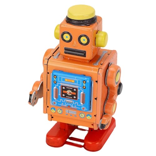 Fockety Vintage -Roboter mit Wind -up -Griff, Sammlung Café Home Decoration Strockers Stuffers Party Bevorzugt Dekorationen für Fotografie -Requisite, Sammlung (ORANGE) von Fockety