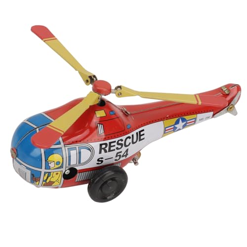Wind Up Helicopter Toy, Vintage Metal Iron Clockwork Toy Helicopter Model, Retro Clockwork Plane Toy Dekorative Sammlerstücke für Sammler und Bastler, Geschenke für Erwachsene von Fockety