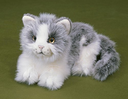 FÖRSTER 3270 Katze grau-weiß liegend 20 cm lang von Förster Stofftiere