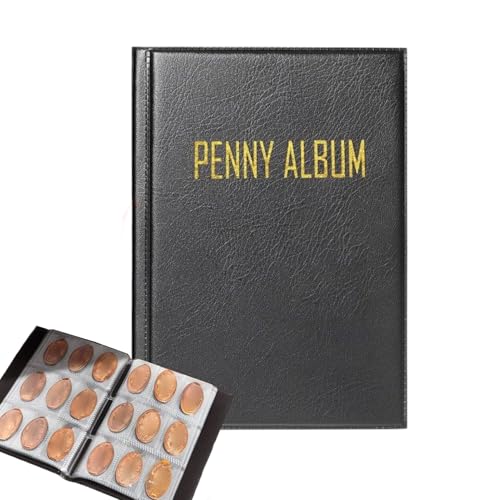 108 Pockets Coin Album - Coin Collecting Book, Mini Gepresst Penny Book 27x43 Mm Rasterhalter, Tragbarer Penny Holder Für Reise- Und Heimnutzung Pfund Pence Cent Dollars von Fogukier