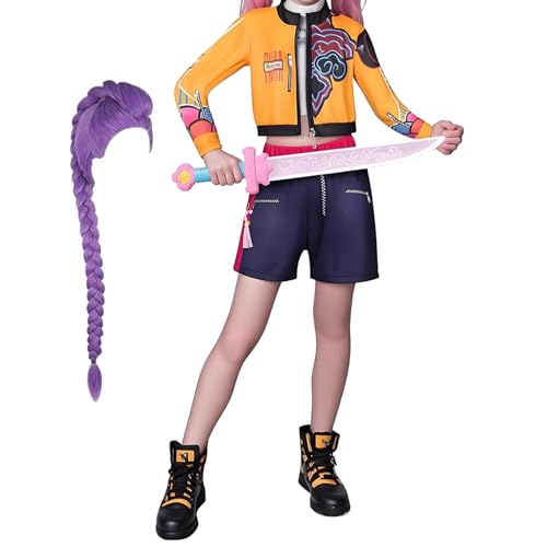 Kostümanime Hunters Cosplay - Rumis Cosplay -Jacke Shorts Anzug Mit Perücken, C-osplay -Kostüm Für Kinder Halloween Party Cosplays Volles Bühnenaufführungsoutfits Für Maskerade -Themenveranstaltungen Kostümanime Hunters Cosplay - Rumis Cosplay -Jacke Shorts Anzug Mit Perücken, C-osplay -Kostüm Für Kinder Halloween Party Cosplays Volles Bühnenaufführungsoutfits Für Maskerade -Themenveranstaltungen von Fogukier
