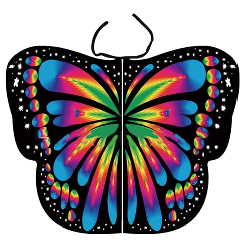 Fogun Buntes Schmetterlingsflügel Kostüm Für Kleinkinder Feenflügel Für Kinder Und Mädchen Halloween Engelsflügel Kostüm Schmetterlingskostüm Für Damen Und Mädchen von Fogun