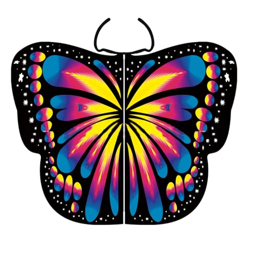 Fogun Buntes Schmetterlingsflügel Kostüm Für Kleinkinder Feenflügel Für Kinder Und Mädchen Halloween Engelsflügel Kostüm Schmetterlingskostüm Für Damen Und Mädchen von Fogun