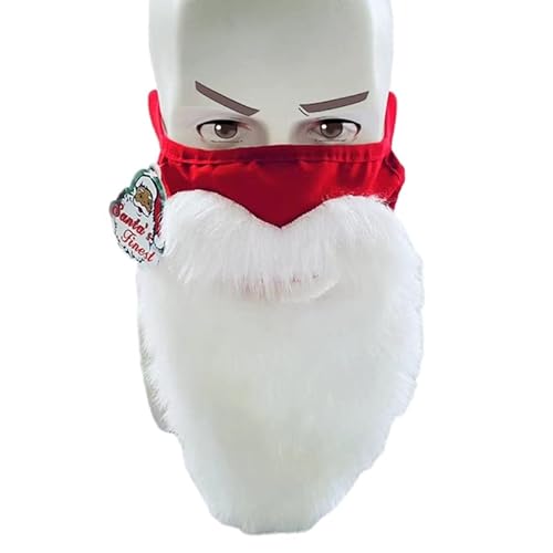 Fogun Schöne Weihnachts -Weihnachtsmann -Gesichtsmaske -Urlaubs -Cosplay -Kostüm für lustige kreative rote Covering White Beard Party Maske Santa Beard Maske von Fogun