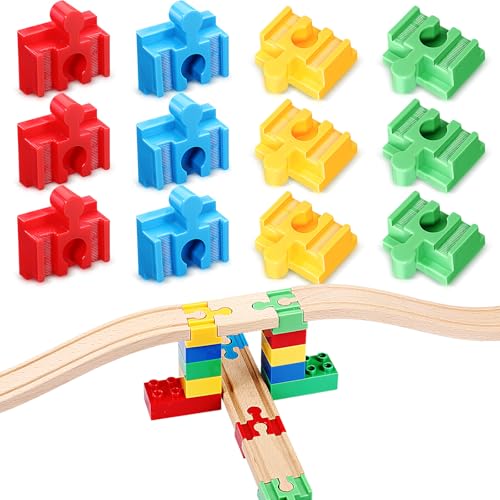 Foilswirl 12 Stück Holz-Zugschienen-Zubehör, mehrfarbig, Holzschienenverbinder, kompatibel mit den meisten Eisenbahn-Sets, Lernspielzeug für Spaßspielzeug, Bauspiele, Stiel-Kit Foilswirl 12 Stück Holz-Zugschienen-Zubehör, mehrfarbig, Holzschienenverbinder, kompatibel mit den meisten Eisenbahn-Sets, Lernspielzeug für Spaßspielzeug, Bauspiele, Stiel-Kit von Foilswirl