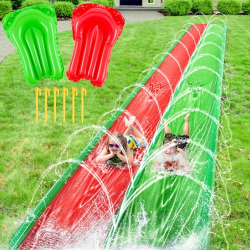 Foilswirl 2 x 9 m Wasserrutsche mit 2 aufblasbaren Brettern, extra lang, strapazierfähig, rutschend, für Kinder und Erwachsene, doppelseitiger Schutz, Design mit Sprinkler für Hinterhof, Outdoor Foilswirl 2 x 9 m Wasserrutsche mit 2 aufblasbaren Brettern, extra lang, strapazierfähig, rutschend, für Kinder und Erwachsene, doppelseitiger Schutz, Design mit Sprinkler für Hinterhof, Outdoor von Foilswirl