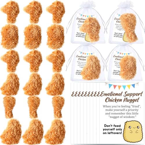 Foilswirl 24 Sets Emotionale Nuggets und Karten Organzabeutel, Positive Plüsch Nuggets Geschenke Emotionen Gefüllte Plushies Angst Stress Plüsch Geschenke für Studenten Mitarbeiter Erwachsene von Foilswirl