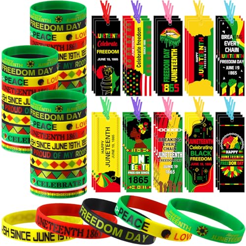Foilswirl 60 Stück Partygeschenke für den Juni, inklusive Silikon-Armbänder, Armbänder und Lesezeichen für den 19. Juni für den 19. Juni, schwarzer Freedom Day, Feier, Klassenzimmer, inspirierende Foilswirl 60 Stück Partygeschenke für den Juni, inklusive Silikon-Armbänder, Armbänder und Lesezeichen für den 19. Juni für den 19. Juni, schwarzer Freedom Day, Feier, Klassenzimmer, inspirierende von Foilswirl