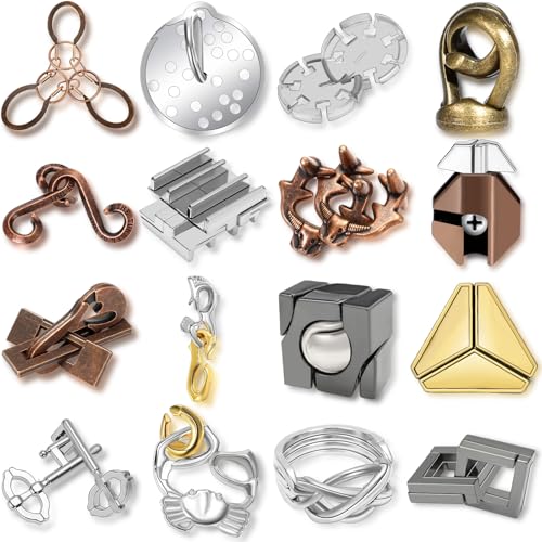 Foilswirl Denksport-Puzzles aus Metall, 3D-Metall-Puzzles für Erwachsene, entsperren, ineinandergreifende Montage, Entwirrungsspiel für Ostern, Taschenfüller, IQ-Bildung, intelligentes Geschenk, 16 von Foilswirl