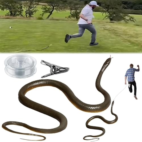 Fokayo Schlangenstreich mit Schnurclip – Clip-On-Schlangenstreich, Schlange an Einer Schnur, die Menschen jagt, DIY-Golf-Schlangenstreich mit Schnur und Clip (A) von Fokayo