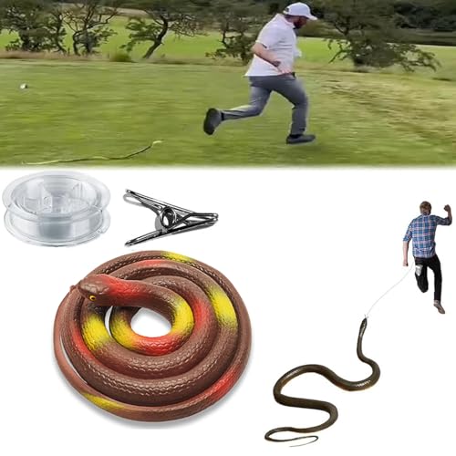 Fokayo Schlangenstreich mit Schnurclip – Clip-On-Schlangenstreich, Schlange an Einer Schnur, die Menschen jagt, DIY-Golf-Schlangenstreich mit Schnur und Clip (H) von Fokayo