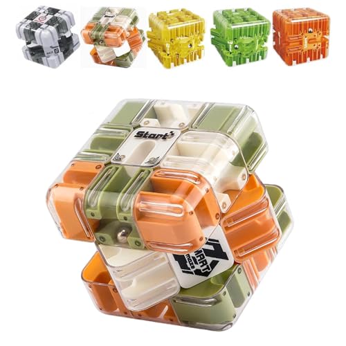 Großes Labyrinth 3D -Puzzle -Labyrinth -Würfel - ansprechendes Hirnteaserspielzeug, herausfordernde Logik -Puzzle -Ball -Stress -Relief -Zappel -Würfel -IQ -Training (Colourful) von Fokayo