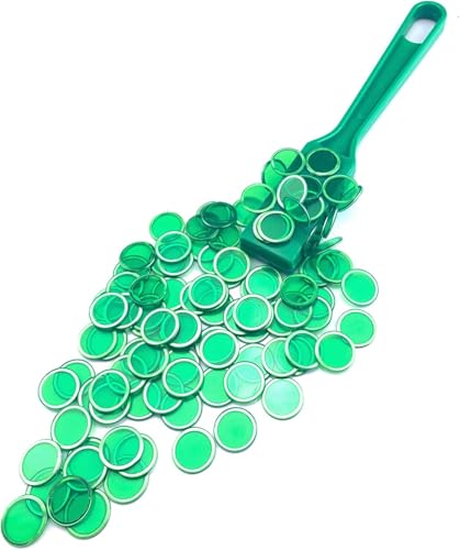 Fokroin Bingo Spiel, Gesellschaftsspiele, Magnetzauberstäbe, Magnetstab mit Chips, Magnetische Stäbe und Bingo Chips Set Magnetstab 100 Metall Ringed Discs Wissenschaft (Grün) von Fokroin