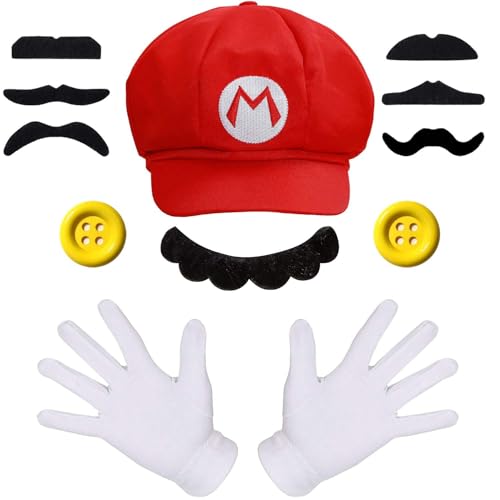 Fokroin Kostüm Accessories, Erwachsene Karneval Kostüm Mütze Hut Handschuhe Bart Gelbe Knöpfe, Damen Herren Cosplay Fasching Karneval Halloween Mottoparty, für Kinder Damen Herren Fokroin Kostüm Accessories, Erwachsene Karneval Kostüm Mütze Hut Handschuhe Bart Gelbe Knöpfe, Damen Herren Cosplay Fasching Karneval Halloween Mottoparty, für Kinder Damen Herren von Fokroin