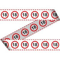 Absperrband "Verkehrsschild" zum 18. Geburtstag, 15 Meter lang Absperrband "Verkehrsschild" zum 18. Geburtstag, 15 Meter lang von Folat