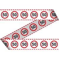Absperrband "Verkehrsschild" zum 50. Geburtstag, 15 Meter lang von Folat