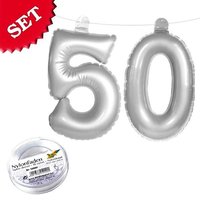 Aufblasbare 50 in Silber, Deko 50. Geburtstag, Goldene Hochzeit, 2er Aufblasbare 50 in Silber, Deko 50. Geburtstag, Goldene Hochzeit, 2er von Folat