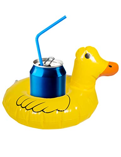 Folat 20292 Getränkehalter schwimmende gelbe Ente zum Aufblasen Gelb von Folat