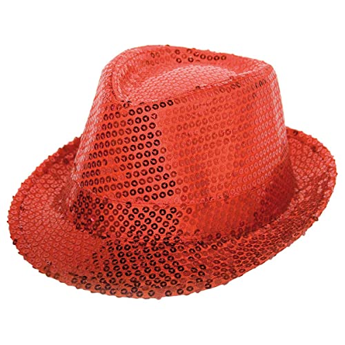 Folat 22537 Tribly Party Hut Deluxe mit Pailletten, Unisex-Erwachsene, Rot, Einheitsgröße von Folat