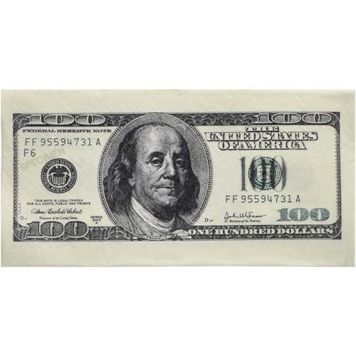 USA Party Servietten - 100 Dollar - 10 Stück von Folat