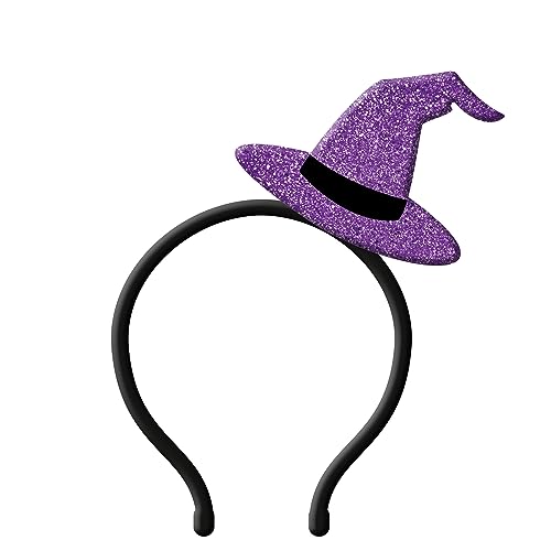 Folat 23858 23858-Happy Hexe, Haarreif Tiara mit Hexenhut Schwarz Lila-Halloween Party, Mehrfarbig Folat 23858 23858-Happy Hexe, Haarreif Tiara mit Hexenhut Schwarz Lila-Halloween Party, Mehrfarbig von Folat