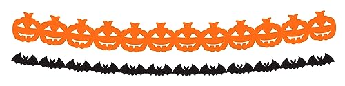 Folat 23863 23863-Happy Booo Dekoration Papiergirlande Figuren Kürbis Fledermaus Schwarz, Orange fur Halloween Party Deko Kinder, Mehrfarbig Folat 23863 23863-Happy Booo Dekoration Papiergirlande Figuren Kürbis Fledermaus Schwarz, Orange fur Halloween Party Deko Kinder, Mehrfarbig von Folat