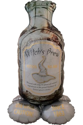 Folat 23886 Deko-Stehender Folienballon-Flasche „Witch's Brew“ – Creepy Curiosities – 95 x 85 cm-Gruseliges Horror Decoration Dekorationen Spukhaus & Halloween Party, Weiß Folat 23886 Deko-Stehender Folienballon-Flasche „Witch's Brew“ – Creepy Curiosities – 95 x 85 cm-Gruseliges Horror Decoration Dekorationen Spukhaus & Halloween Party, Weiß von Folat