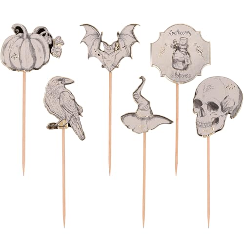 Folat 23893 Deko-Picks-Creepy Curiosities-6 Stück-Gruseliges Horror Decoration Dekorationen Spukhaus & Halloween Party, Weiß Folat 23893 Deko-Picks-Creepy Curiosities-6 Stück-Gruseliges Horror Decoration Dekorationen Spukhaus & Halloween Party, Weiß von Folat