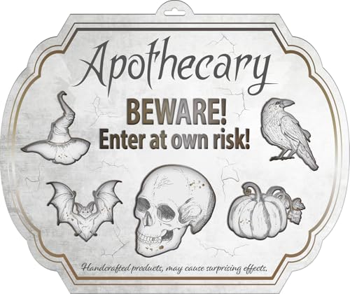 Folat 23897 Deko-Türschild-Creepy Curiosities-40 x 50 cm-Gruseliges Horror Decoration Dekorationen Spukhaus & Halloween Party, Weiß Folat 23897 Deko-Türschild-Creepy Curiosities-40 x 50 cm-Gruseliges Horror Decoration Dekorationen Spukhaus & Halloween Party, Weiß von Folat
