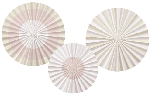 Folat 24326 Pastel Bunt Papier Fan-Set-Playful Powder-3 Stück-Hochzeits Party Dekorationen für Festival, Karneval, Geburtstag deko, Babyparty und Baby Shower, Rosa von Folat