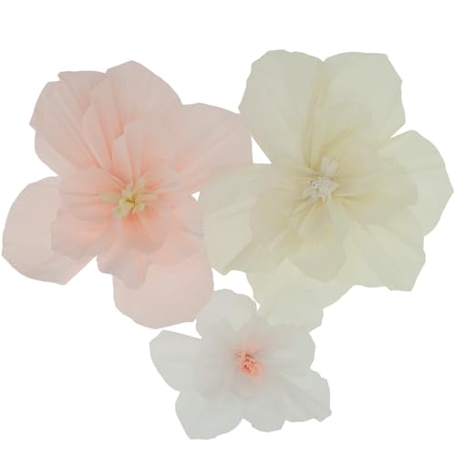Folat 24328 Pastel Bunt Papier Party Dekorationen Tischdekoration - Blumen Set - Playful Powder - 3 Stück - Hochzeits Party Dekorationen für Festival, Karneval, Geburtstag deko, Baby Shower von Folat