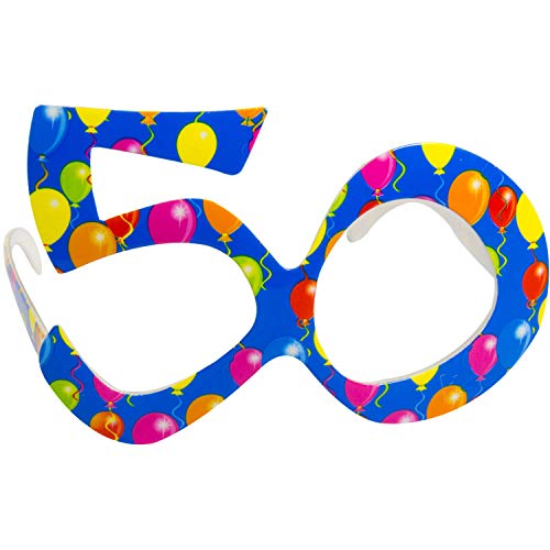 Folat 24841 50. Geburtstag Blaue Brille mit Ballons von Folat