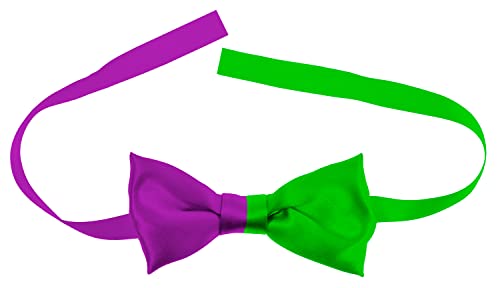 Folat 24868 Fliege Colorblock Lila/Grün Neon für Karneval-Kleidung Zubehör Damen und Herren Party Fasching Kostüm von Folat