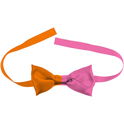 Folat 24869 Fliege Colorblock Orange/Rosa Neon für Karneval-Kleidung Zubehör Damen und Herren Party Fasching Kostüm von Folat