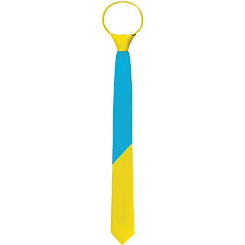 Folat 24873 Krawatte Colorblock Blau/Gelb für Karneval-Kleidung Zubehör Damen und Herren Party Fasching Kostüm, M von Folat