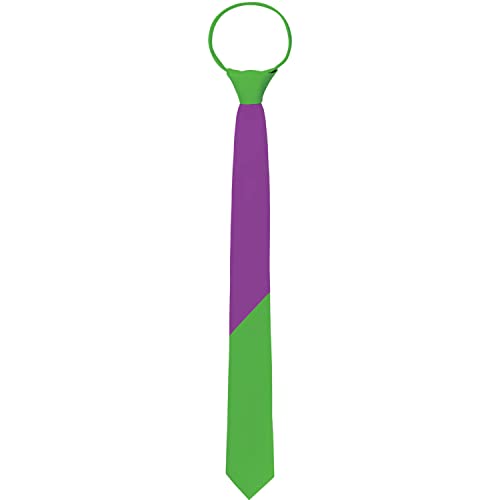 Folat 24874 Krawatte Colorblock Lila/Grün für Karneval-Kleidung Zubehör Damen und Herren Party Fasching Kostüm von Folat