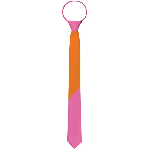 Folat 24875 Krawatte Colorblock Orange/Rosa für Karneval-Kleidung Zubehör Damen und Herren Party Fasching Kostüm von Folat