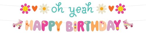 Folat 25033 Retro Hippie Buchstabengirlande-Oh Yeah Happy Birthday-Boho Girlz-1,5 Meter-Groovy Partyzubehör Gänseblümchen Blume Regenbogen Party Dekorationen, Colourful Folat 25033 Retro Hippie Buchstabengirlande-Oh Yeah Happy Birthday-Boho Girlz-1,5 Meter-Groovy Partyzubehör Gänseblümchen Blume Regenbogen Party Dekorationen, Colourful von Folat