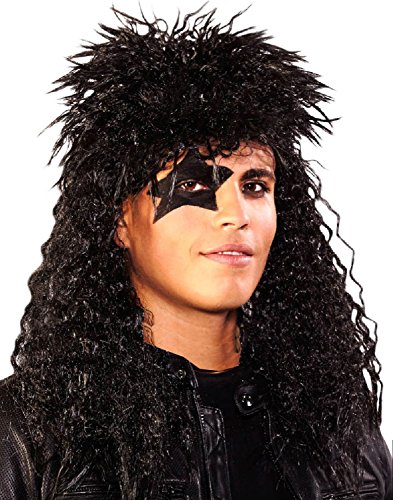 Folat 26771 Halloween Metal und Glamrock Perücke, schwarz, One Size Folat 26771 Halloween Metal und Glamrock Perücke, schwarz, One Size von Folat