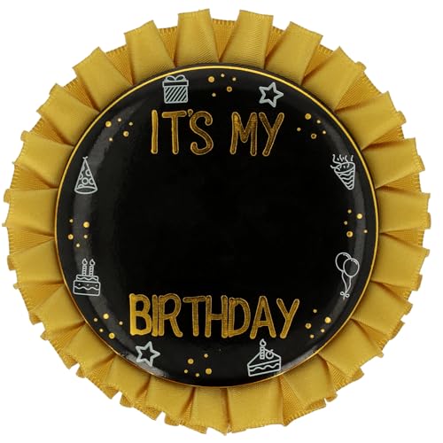 Folat 26854 Party Deko Schwarz Gold Silber - Button - It's My xx Birthday“ - Shining Glam - Für Geburtstag, Jubiläum, inklusive Zahlenstickern mit Zahlen 0 bis 11 Folat 26854 Party Deko Schwarz Gold Silber - Button - It's My xx Birthday“ - Shining Glam - Für Geburtstag, Jubiläum, inklusive Zahlenstickern mit Zahlen 0 bis 11 von Folat