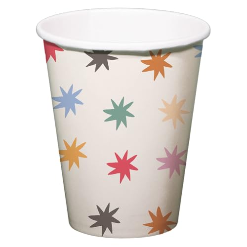 Folat 26860 Dekoration weiß mit bunten Sternen-Trinkbecher-Starburst-250 ml-8 Stück-Fröhlich und farbenfroh Party Geschirr für Kinder und Erwachsenen Geburtstag, Mehrfarbig Folat 26860 Dekoration weiß mit bunten Sternen-Trinkbecher-Starburst-250 ml-8 Stück-Fröhlich und farbenfroh Party Geschirr für Kinder und Erwachsenen Geburtstag, Mehrfarbig von Folat